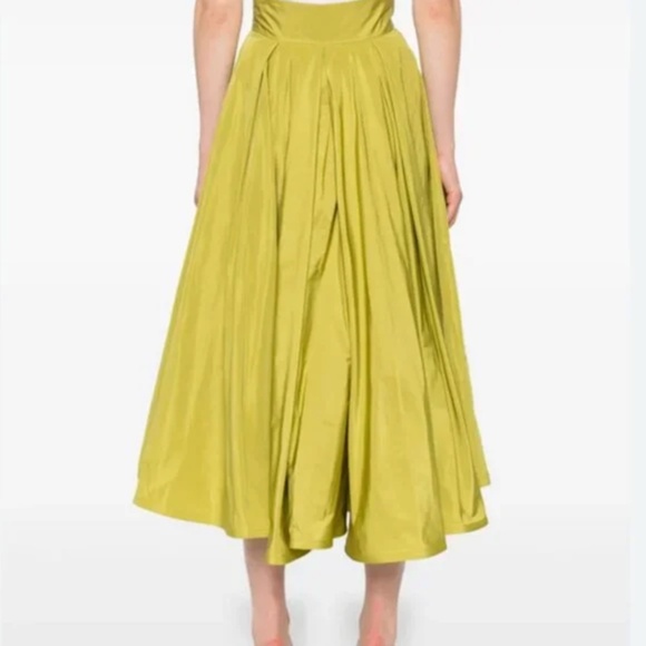 SARA ROKA Green/Yellow Spring Midi Temperance Skirt, Size Medium - Picture 1 of 4